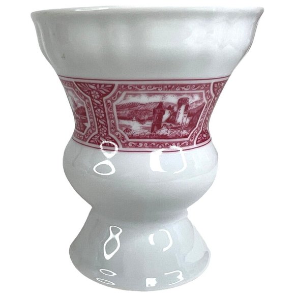Vintage Hohr RASTAL Grenzhausen German Cup Beer Mug White Red Porcelain Vase - Picture 8 of 13